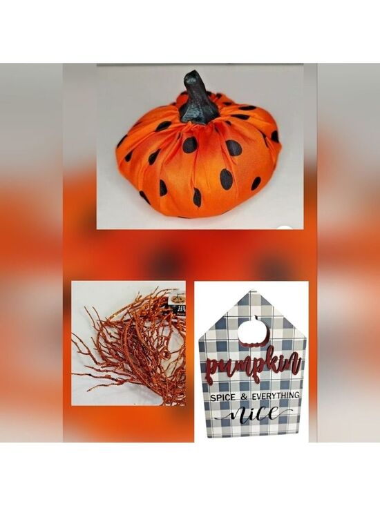 Old East Main Company Other - 13 Fun Fall. Items 7 Fabric Pumpkins , Twine 1 Ea & 5 Signs AMAZIMG SO cut